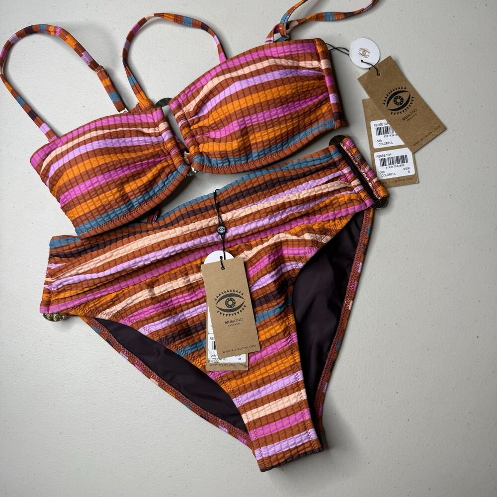 Biliblond Womens 2 Piece Bikini Set - Renee Top Small and Size Medium Bottoms